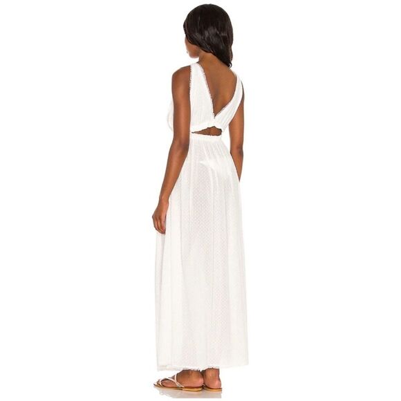 Tularosa Revolve White Flowy Cotton Fia Maxi Eyelet Cutout Casual Dress XS - Picture 3 of 8